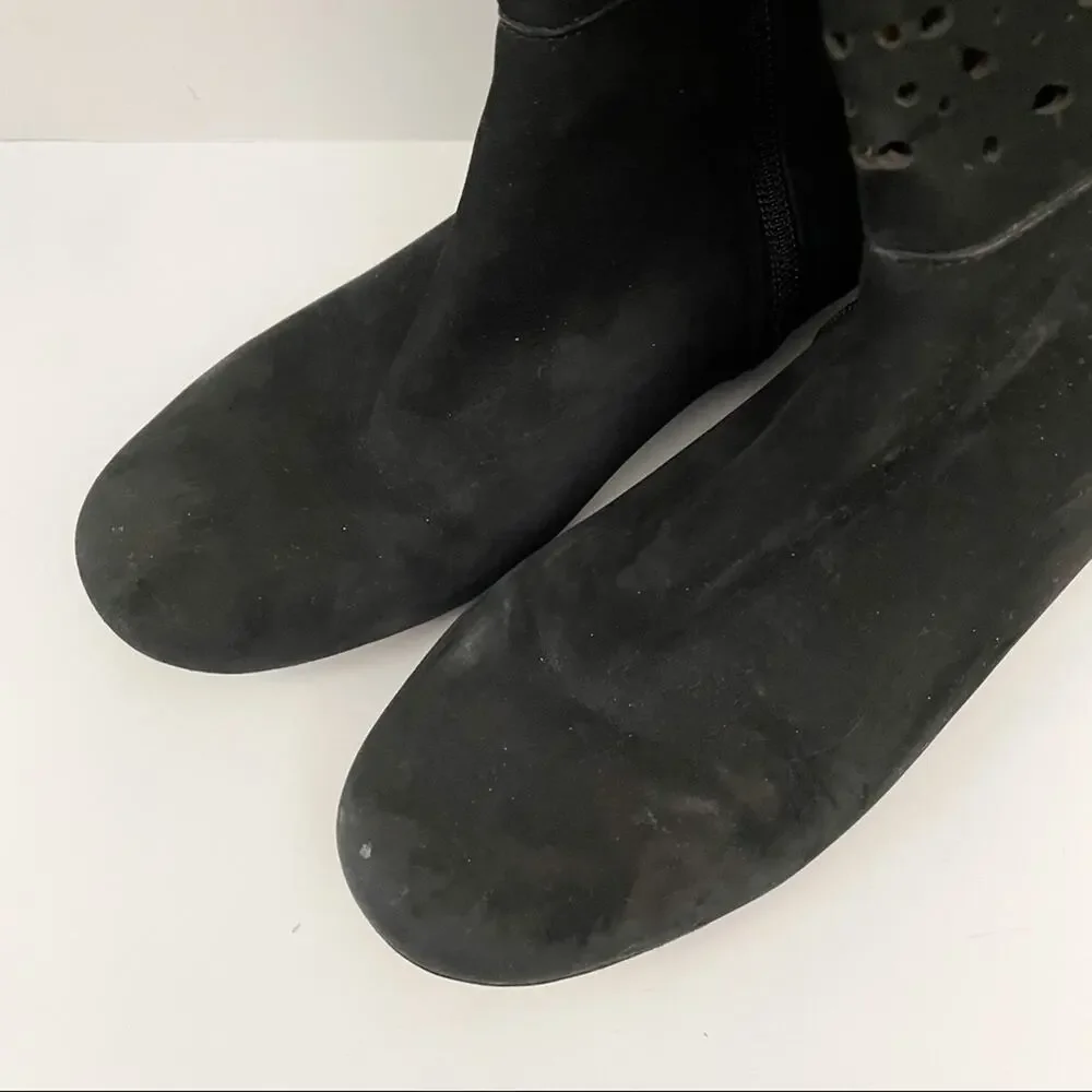 Gentle Souls by Kenneth Cole Black Laser Cut Boots